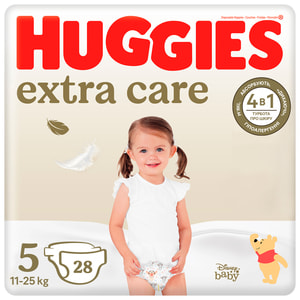 Підгузники для дітей HUGGIES (Хагіс) Extra Care (Екстра Кейр) 5 від 11 до 25 кг 28 шт